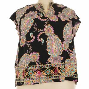 Savanna Jane Black Multi Paisley Top | Size 3X - NWT